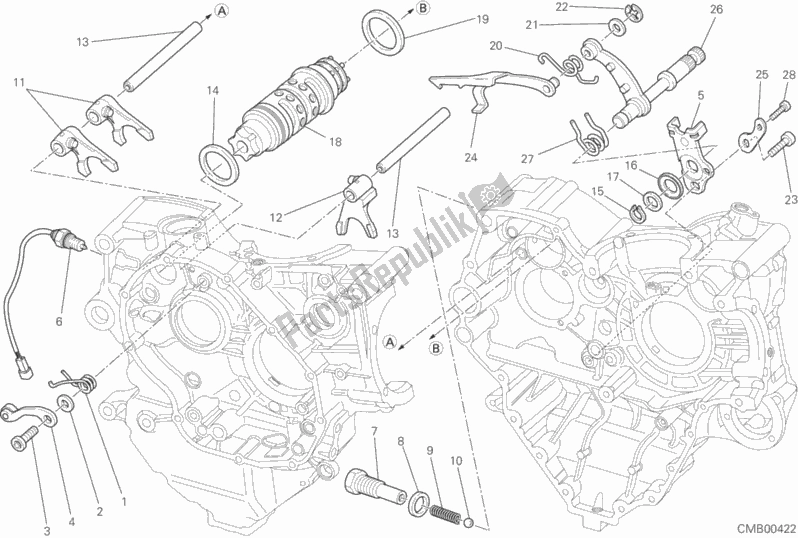All parts for the Gear Change Mechanism of the Ducati Multistrada 1200 S Touring Brasil 2015